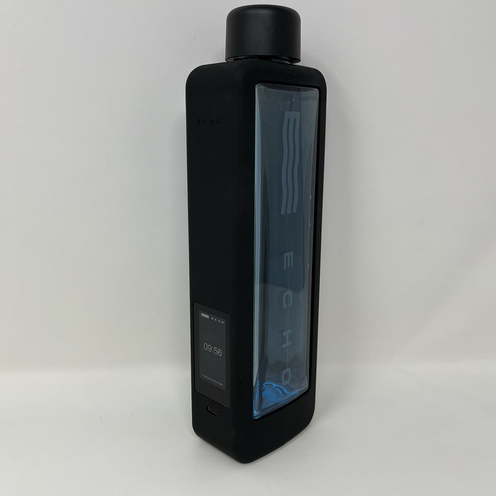 ECHO Flask Hydrogen Water Bottle 12oz Smart Touchscreen Bluetooth USB-C Black